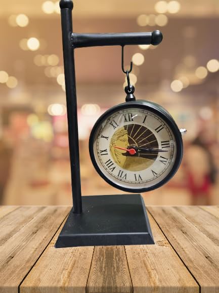 Vintage Dual Side Table Top Clock – Classic Sun Dial Design